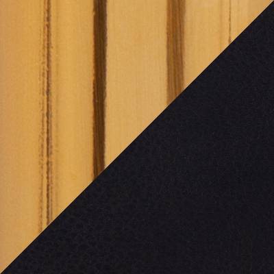 Steel/Faux Leather Gold/Black