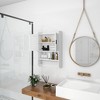 GlasFlength Decorative Storage Cabinet Bathroom Medicine Cabinet with Towel Bar, for Bathroom and Washroom, White, 21.65"*7.48"*32.48" - 2 of 4
