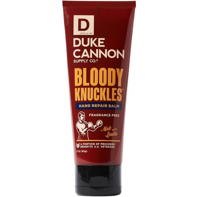 Duke Cannon Bloody Knuckles Hand Repair Balm - Fragrance Free Hand Lotion for Men - Travel Size - 3 oz