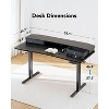 HUANUO 55"x26" Electric Standing Desk with 2 Drawers, Height Adjustable, Home Office Desk with 4 Preset Heights, Black - 2 of 4