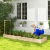 Tangkula Raised Garden Bed with Trellis Wooden Planter Box with Divided Space for Vegetables Flowers Fruits Climbing Plants - 2 of 4