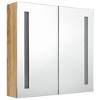 vidaXL Bathroom Cabinet White and Silver Engineered Wood 19.7x5.1x27.6 in - Oak 24.4" x 5.5" x 23.6" - 3 of 4