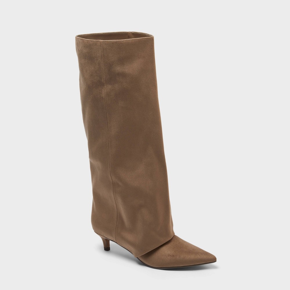 Women's Bianca Tall Boots - A New Day™ Dark Taupe 8
