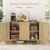 Bohemian Sideboard, 46.9" Buffet Cabinet with 3 Rattan Doors and Shelves for Living Room, Hallway - 4 of 4