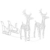 vidaXL Reindeer And Sleigh Christmas Decoration Warm white - 3 of 4