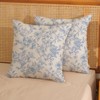 Baby Blue Pillow Covers 18x18 Set of 2 Blue and Cream Toile Floral Chinoiserie Throw Pillows - 4 of 4