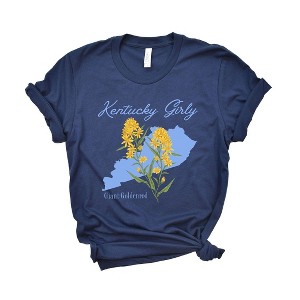 Simply Sage Market Women's Kentucky Girly Flower Short Sleeve Graphic Tee - 1 of 4