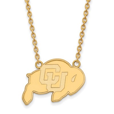 Black Bow Jewelry 14k Yellow Gold Colorado Buffalos NCAA Necklace 18 Inch