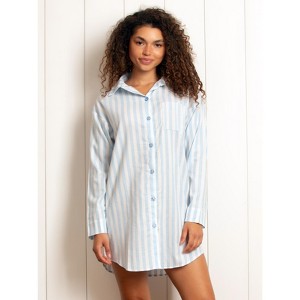 Felina - Mirielle Sleepshirt - Oversized Button-Down Sleepwear, Cotton Poplin Comfort - 1 of 3