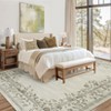 Modern Machine Washable Area Rugs Floral Printed Floor Carpet Non Slip Backing Stain Resistant Indoor Soft Mat - 2 of 4