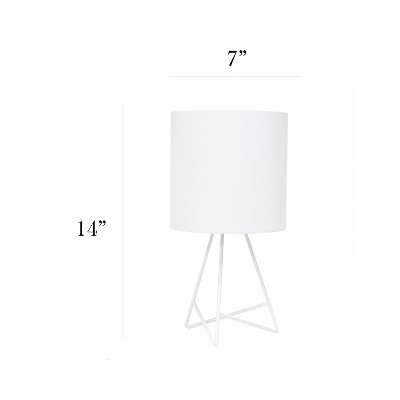 White Metal Tripod Table Lamp with Fabric Shade