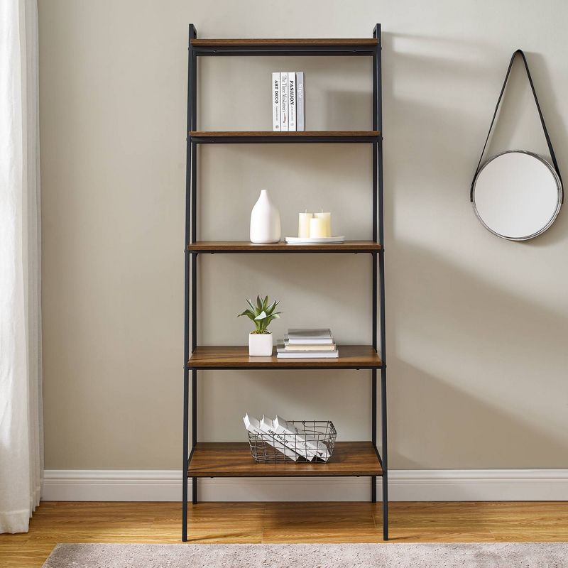 72" Open Storage Ladder Bookshelf - Saracina Home, 5 of 11