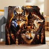 Lomsoe Wild Wolf Pattern Blanket Warm Flannel Blanket Perfect for Bed, Travel, Camping, Living Room,Christmas Gift. - 4 of 4