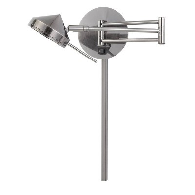 5" LED Wall Swing Arm Reading Lamp with Night Light Gun Metal - Cal Lighting