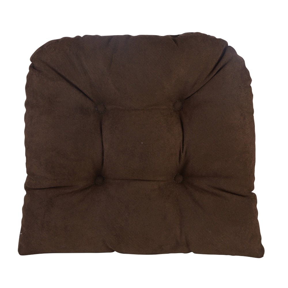 Gripper 17"" x 17"" Non-Slip Twillo Tufted Universal Chair Cushions Set of 2 - Chocolate -  84588930