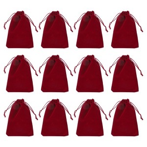 Unique Bargains Velvet Drawstring Pouch Wedding Favor Party Birthday Festivals Gift Packaging Bag 12 Pcs - 1 of 3