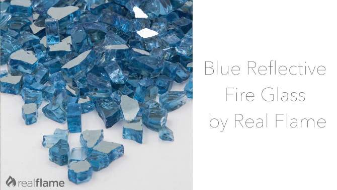 20lb Fire Glass Reflective Chips Cobalt Blue - Real Flame, 2 of 5, play video
