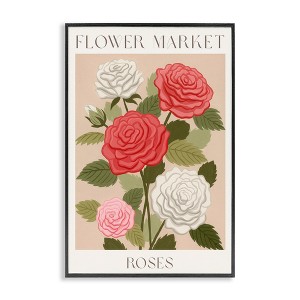 Stupell Industries Flower Market Roses Framed Giclee Art, Black, 12" x 18" - 1 of 4