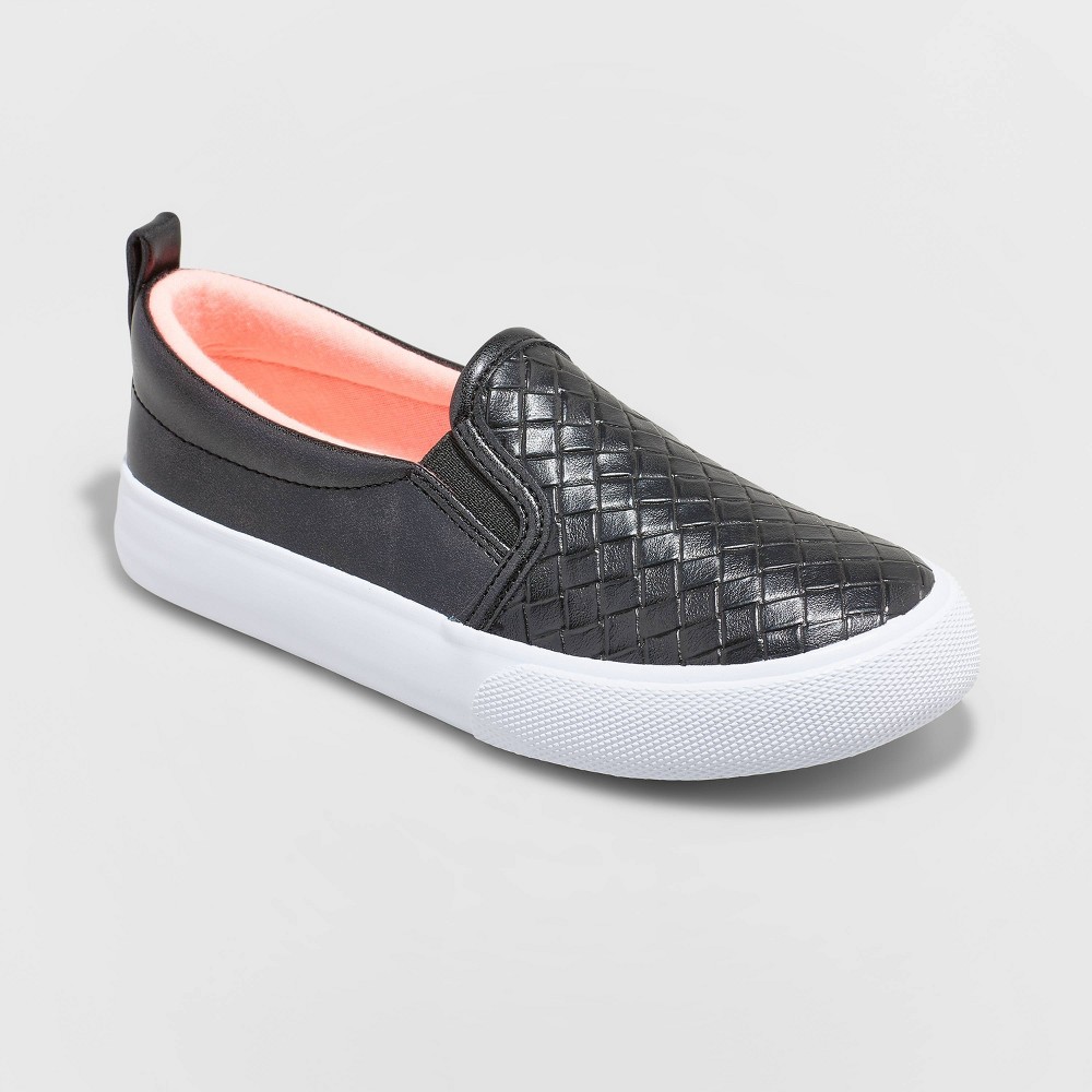 Girls' Hailey Slip-On Sneakers - Cat & Jack™ Black/Pink Size 1 