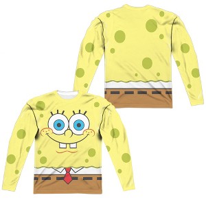 Men's Spongebob Squarepants Smiling Face Long Sleeve Costume T-Shirt - 1 of 4