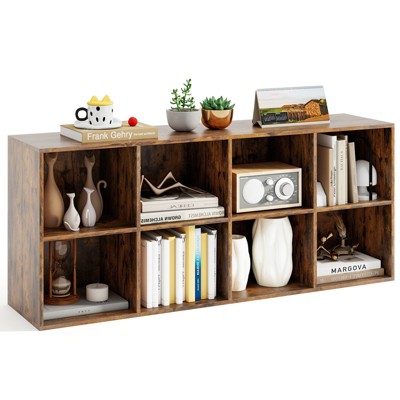 Tangkula 8-Cubby Open Bookcase Freestanding Bookshelf with 2 Anti-tipping Devices
