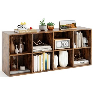Tangkula 8-Cubby Open Bookcase Freestanding Bookshelf with 2 Anti-tipping Devices - 1 of 4