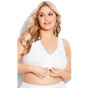 Avenue Comfort Cotton Wire Free Front Close Bra - 1 of 4