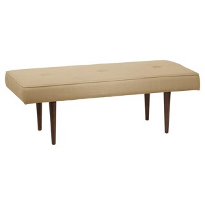 Eleanor Upholstered Tufted Bench - Sandstone Linen - Skyline Furniture , Brown