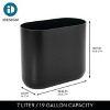 iDesign Set of 2 Small Oval Plastic Bathroom Trash Cans - 3 of 4
