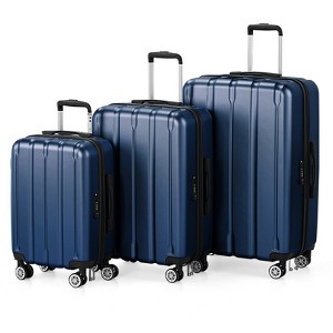 KTMBDW Luggage Set of 3 Hardside Suitcase Sets with TSA Lock, 4 Spinner Wheels, ABS Lightweight Trolley Travel Case for Business Trip,Smoky (20/24/28) - 1 of 4