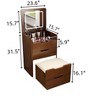 NicBex Makeup Vanity Desk with Plip Top Mirror,Wood Makeup Table with Glass Desktop,3 Drawers and Cushioned Tool for Bedroom - 3 of 4