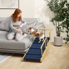 33'' Adjustable Dog Ramp for Bed And Couch,Foldable Wooden Pet Stairs with Non Slip Mat,for Small to Large Dogs-LAOTIES - 2 of 4