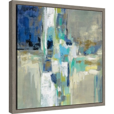 Abstract Blue and Green Canvas Wall Art Print