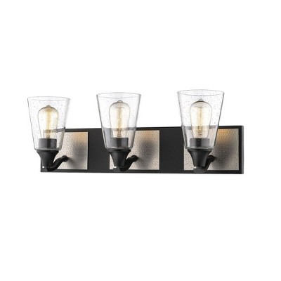 Millennium Lighting 3 - Light Vanity in  Matte Black/Brushed Pewter
