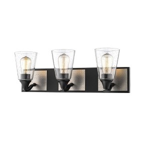 Millennium Lighting 3 - Light Vanity in  Matte Black/Brushed Pewter - 1 of 1