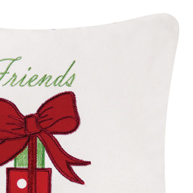 C&F Home 10" x 10" "Friends Are The Best Presents" Holiday Saying Embroidered Saying Petite Accent Christmas Pillow, 2 of 5