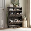 Shoe Cabinet with 2 Flip Drawers & Open Storage - 3 of 4