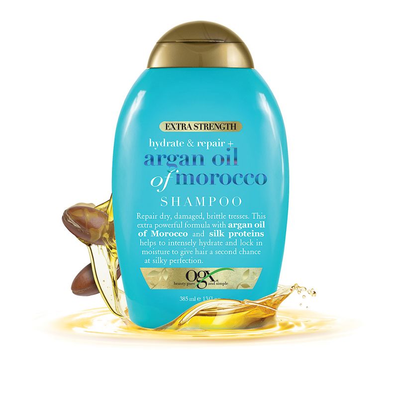 OGX Hydrate &#38; Repair + Argan Oil of Morocco Extra Strength Shampoo for Dry, Damaged Hair - 13 fl oz, 4 of 10
