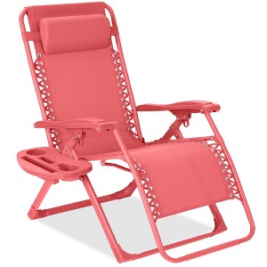 Best Choice Products Monochromatic Zero Gravity Chair, Folding Patio Recliner w/Side Tray, Headrest - 1 of 4
