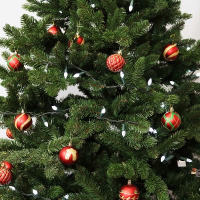 Red and Gold Shatterproof Plastic Christmas Ornament Set