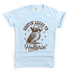 Simply Sage Market Hootin' Leads To Hollerin' Owl Garment Dyed Tee - 1 of 4