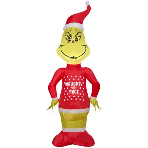 Grinch Christmas Airblown Inflatable In Ugly Sweater Dr. Seuss , 4 Ft 