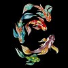 Men's Design By Humans Watercolor and Ink Abstract Koi Fish By Owlsome T-Shirt - 2 of 4