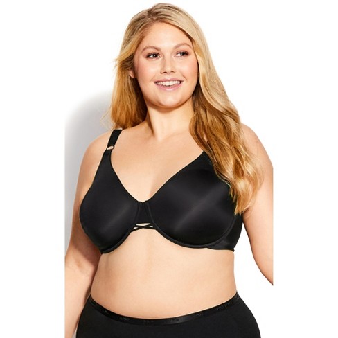 Women's Plus Size Back Smoother Bra - Black