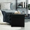 Costway 16''Cube Ottoman Pouffe Storage Box Lounge Seat Footstools with Hinge Top black - 4 of 4