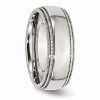 Black Bow Jewelry Stainless Steel Beaded Edge 8mm Polished Comfort Fit Band - 4 of 4