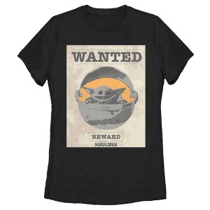 Women's Star Wars The Mandalorian The Child Wanted Sign T-Shirt - 1 of 3