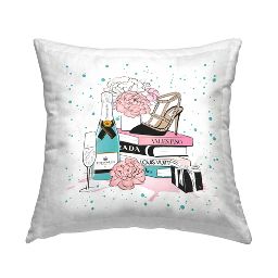 Stupell Industries Modern Pattern Glam Bookstack Indoor Decorative Throw Pillow, 18 x 18