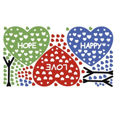 Slickblue Happy Hope Love Wall Art Decals 12.6" x 23.6" - Positive and Encouraging Vinyl Stickers for Walls