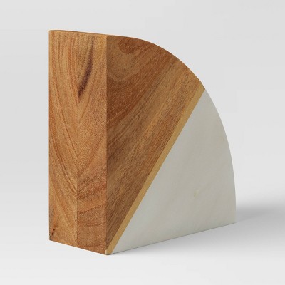 Wood and Marble Bookend - Threshold™